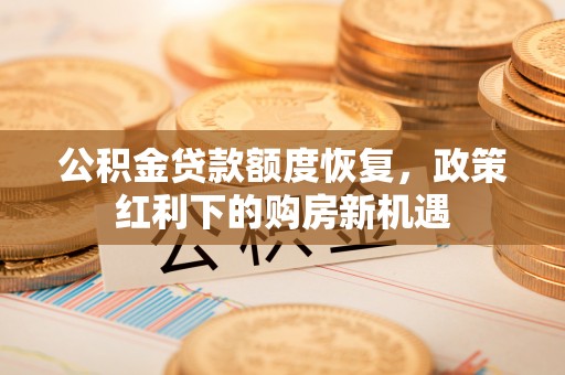 临沧公积金贷款额度恢复，政策红利下的购房新机遇