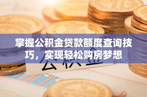 临沧掌握公积金贷款额度查询技巧，实现轻松购房梦想