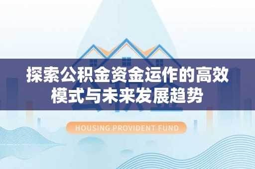 临沧探索公积金资金运作的高效模式与未来发展趋势